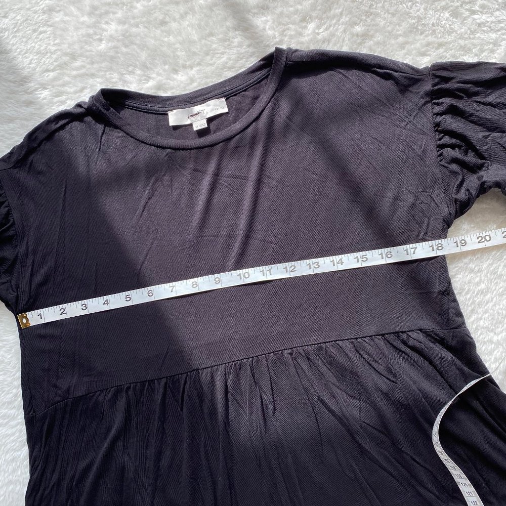 Loft NWOT Women's Short Sleeve T-Shirt, Ruffle Hem, Black, Petites Small - Picture 5 of 6